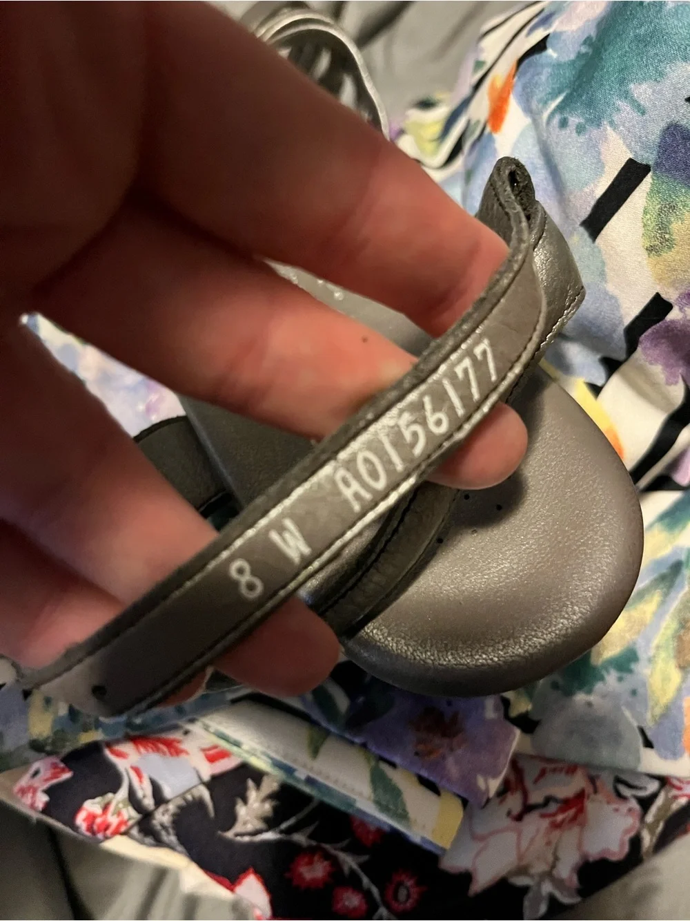 SAS Metallic Pewter Silver Knot-Front Ankle-Strap Sandals